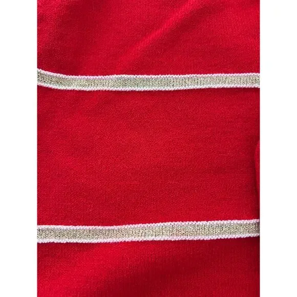 St. John Couture Red Knit Sweater Vintage Made in USA Size M Luxury Classic - Picture 6 of 7